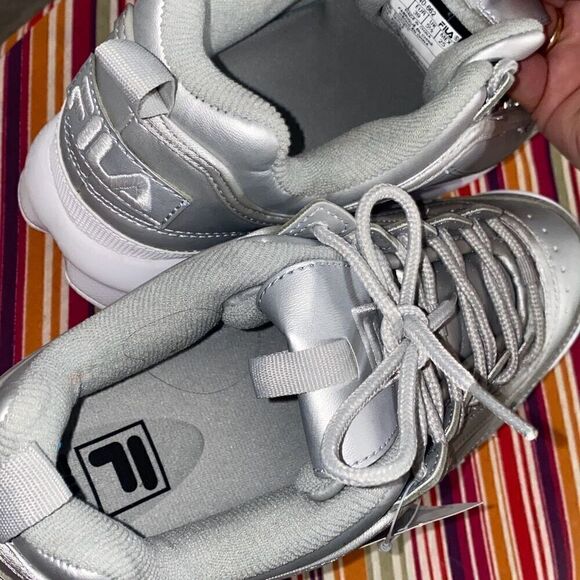 FILA Disruptor 2 Premium metallic low lace up sneakers NWT size 8 - Picture 5 of 10